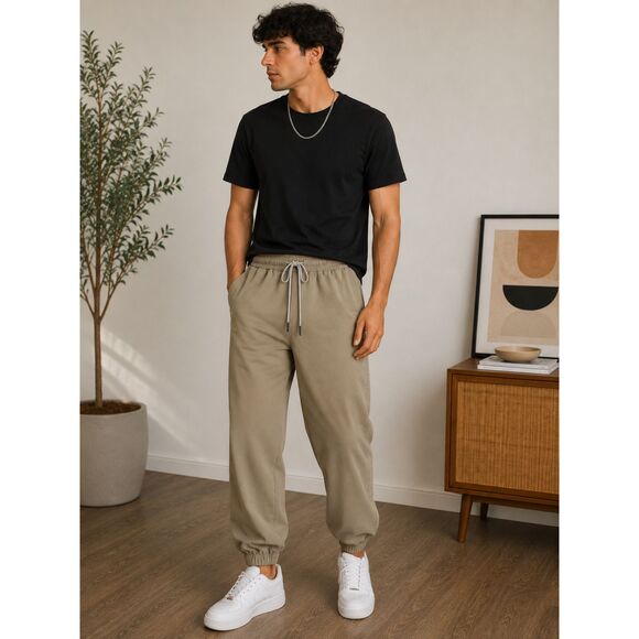 SHEIN Other - SHEIN Khaki Drawstring Jogger Pants Size S Elastic Waist
